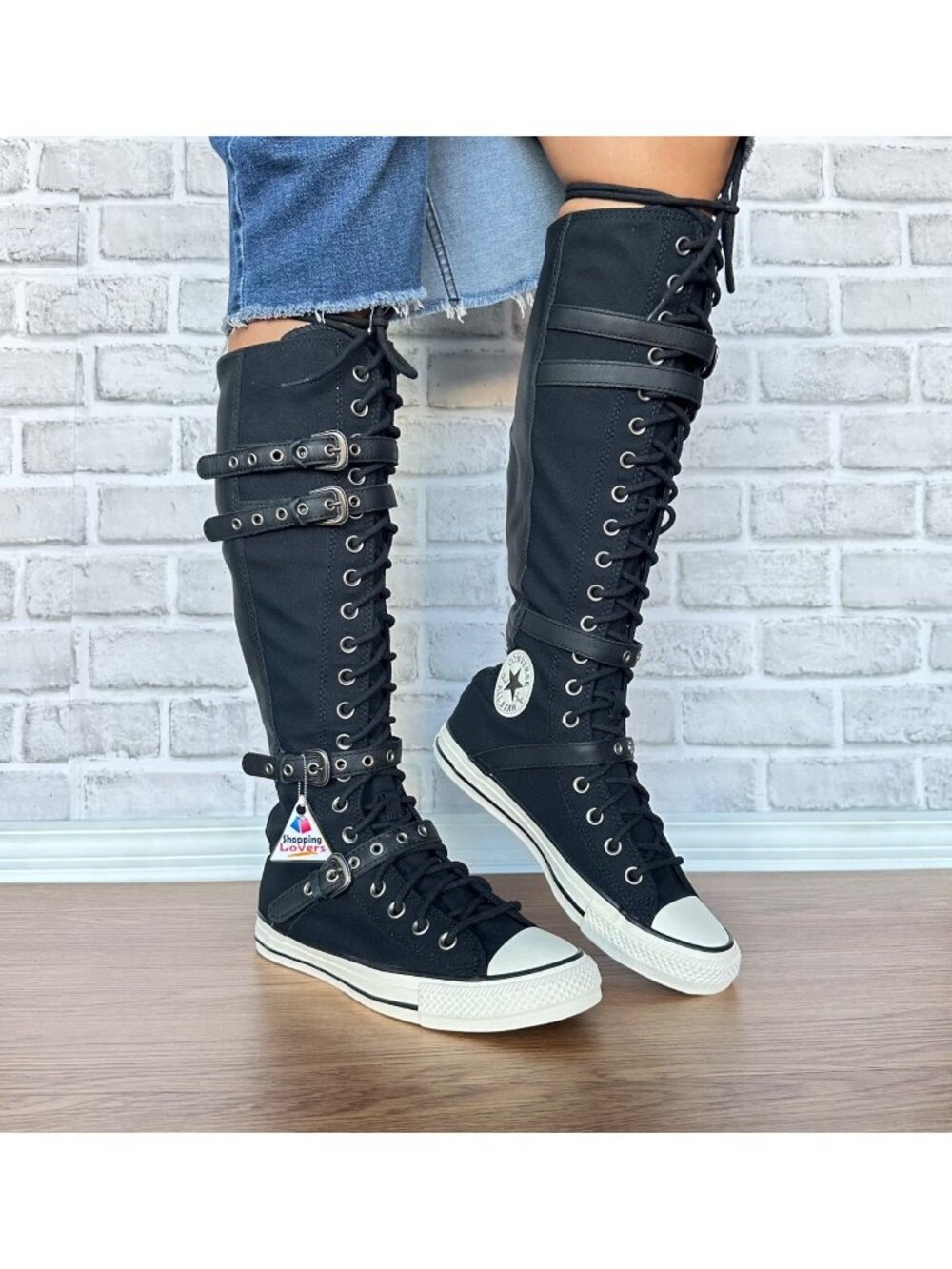 ⭐Converse Chuck Taylor XXHi Leather Straps 6 Women Sneaker Boots Black A16600C⭐